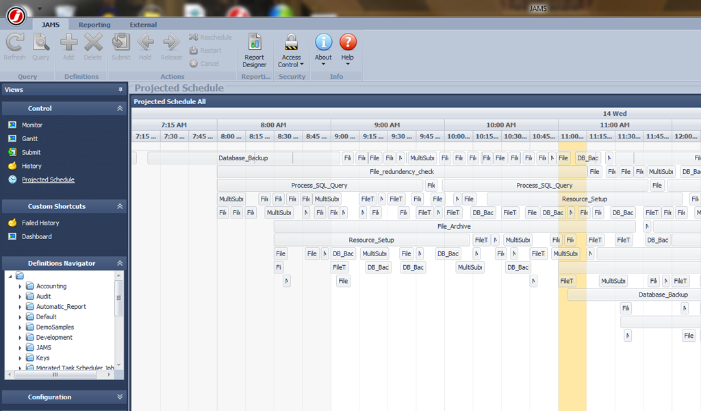 Projected Schedule View (New Feature) JAMS