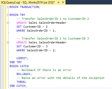 Error Handling with Transaction