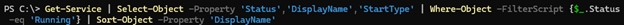 Taking our previous command and adding to it to sort our data by DisplayName in an ascending order. 