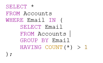How to show full rows of SQL duplicates.